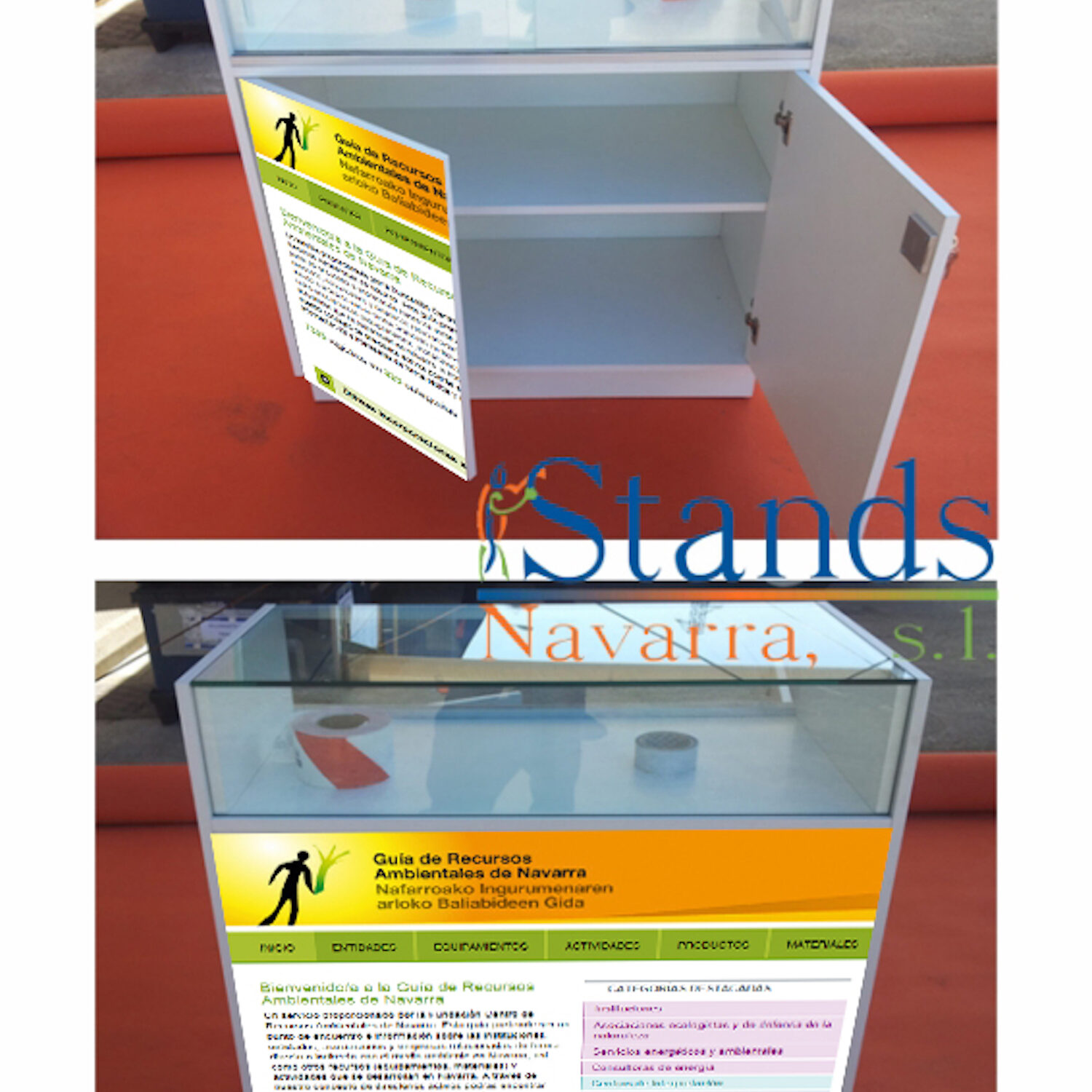 Mostrador CUP CON VITRINA Y CERRADURA 100x50x100