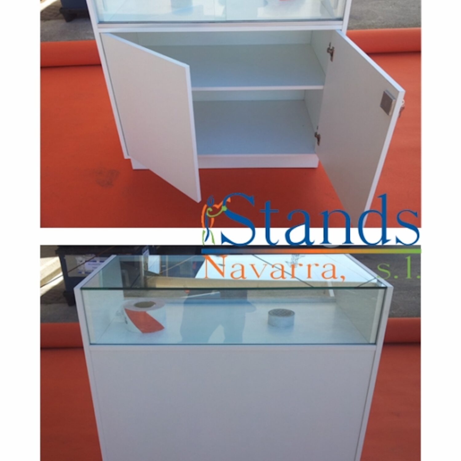 Mostrador CUP CON VITRINA Y CERRADURA 100x50x100