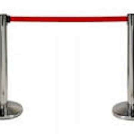 Catenarias poste cromado + cinta roja